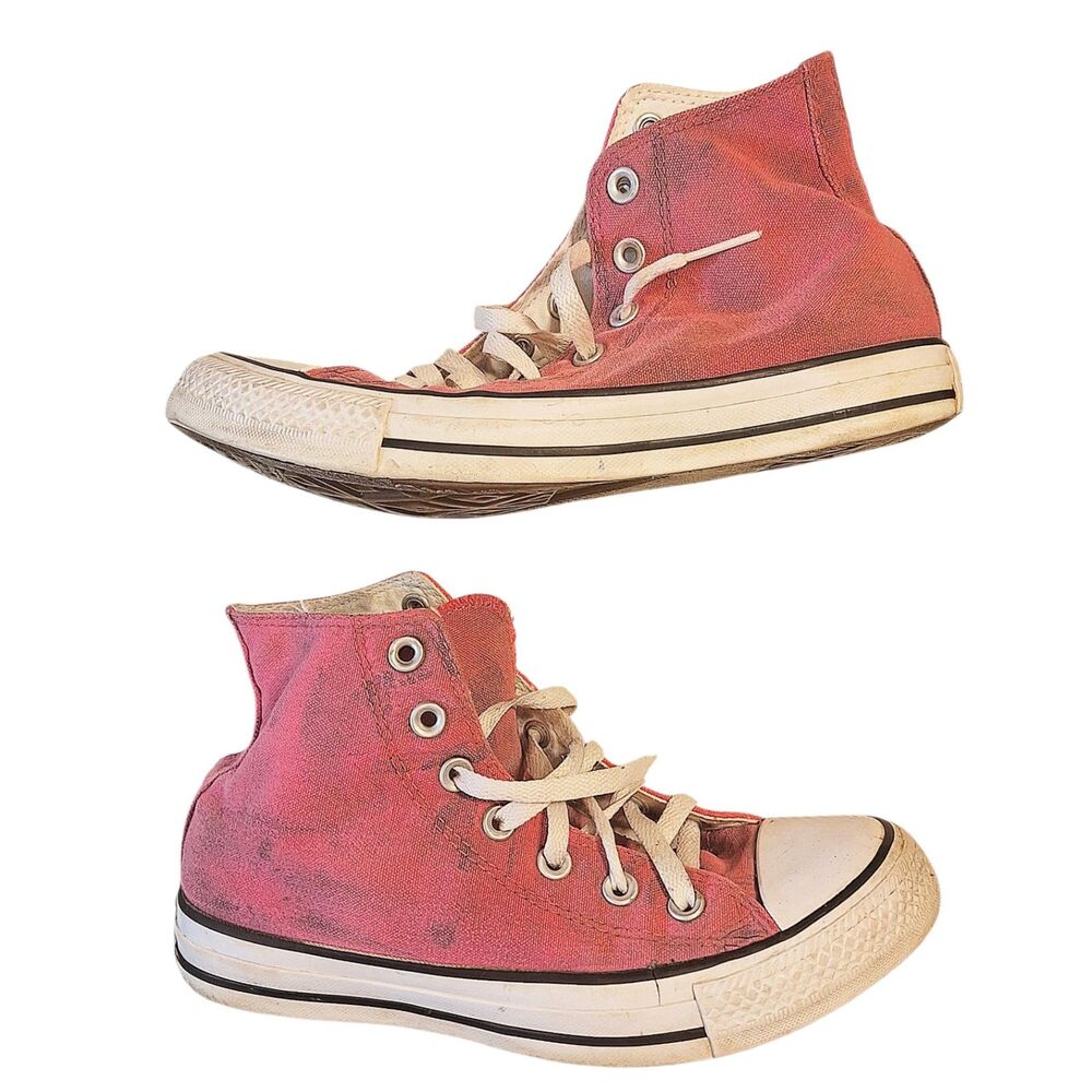 Distressed Faded Pink Converse Chuck Taylor All Star High Top Men Sz 5 Wmns Sz 7 - Picture 3 of 5